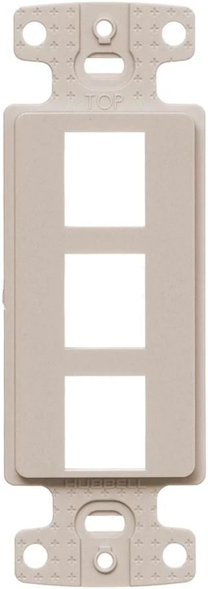 Hubbell netSELECT NS613LA Light Almond 3-Port Modular Jack Decorator Frame Insert Hubbell netSELECT NS613LA Light Almond 3-Port Modular Jack Decorator Frame Insert