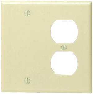 Leviton 86008 Ivory Two Gang Combination Blank Duplex Receptacle Wall Plate Leviton 86008 Ivory Two Gang Combination Blank Duplex Receptacle Wall Plate