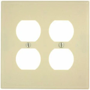 Leviton 80516-I Ivory Midway Two Gang Duplex Receptacle Wall Plate Leviton 80516-I Ivory Midway Two Gang Duplex Receptacle Wall Plate