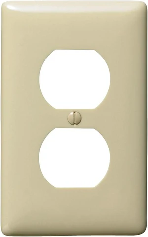 Hubbell NPJ8I 1-Gang Duplex Outlet Receptacle Wall Plate, Unbreakable Nylon Cover, Mid-Size, Ivory (Pack of 25) Hubbell NPJ8I 1-Gang Duplex Outlet Receptacle Wall Plate, Unbreakable Nylon Cover, Mid-Size, Ivory (Pack of 25)