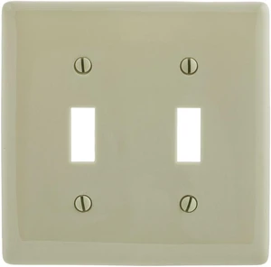 25 Hubbell Wiring Ivory NPJ2I 2-Gang Mid-Size Toggle Switch Wallplate Covers 25 Hubbell Wiring Ivory NPJ2I 2-Gang Mid-Size Toggle Switch Wallplate Covers