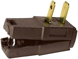 Leviton Brown Side Mount Right Angle Easy-Wire Plug 15A 1-15P Non-Polarized 321 Leviton Brown Side Mount Right Angle Easy-Wire Plug 15A 1-15P Non-Polarized 321