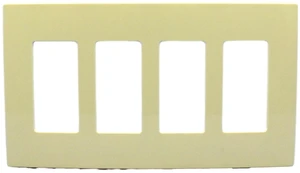 Leviton Almond 4-Gang Midway Size Decora Screwless Wallplate Cover GFCI GFI SJ264-SA Leviton Almond 4-Gang Midway Size Decora Screwless Wallplate Cover GFCI GFI SJ264-SA