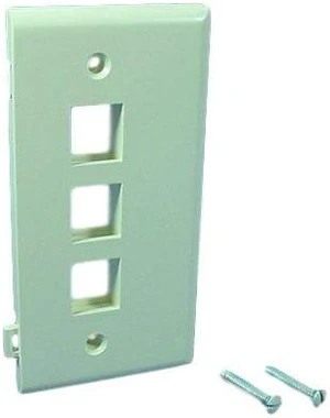 Leviton 40813-BA 3-Port Quickport Sectional End Wallplate, Almond Leviton 40813-BA 3-Port Quickport Sectional End Wallplate, Almond