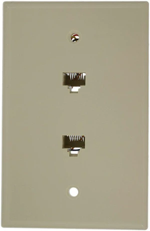 Ivory DUPLEX Phone Jack LARGE Midway Wall Plate Telephone 40588-I Ivory DUPLEX Phone Jack LARGE Midway Wall Plate Telephone 40588-I