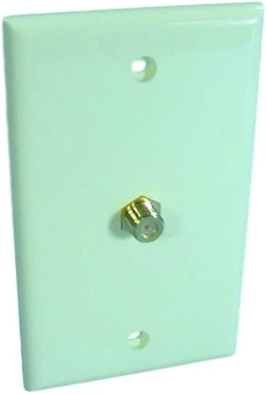 Almond Cable Jack Wallplate Coaxial Video Connector 40981-A Almond Cable Jack Wallplate Coaxial Video Connector 40981-A