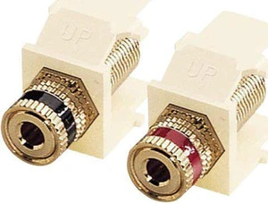 Leviton 40833-A Quickport Solderless Binding Posts, Pair, Solderless Screw Clamp Terminals, Almond Leviton 40833-A Quickport Solderless Binding Posts, Pair, Solderless Screw Clamp Terminals, Almond
