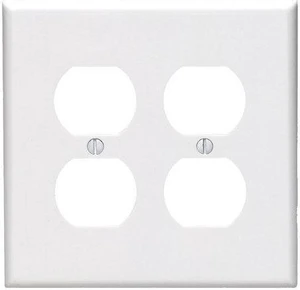 Leviton 80516-W White Midway Two Gang Duplex Receptacle Wall Plate Leviton 80516-W White Midway Two Gang Duplex Receptacle Wall Plate