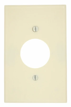 Leviton 1-Gang Single Outlet Receptacle Wall Plate, 1.406-Inch Diameter Hole, Midway Size, Thermoset Plastic Cover, 80504-A, Almond Leviton 1-Gang Single Outlet Receptacle Wall Plate, 1.406-Inch Diameter Hole, Midway Size, Thermoset Plastic Cover, 80504-A, Almond