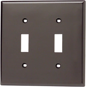 Leviton 2-Gang Toggle Light Switch Wall Plate, Unbreakable Thermoplastic Cover, Standard Size, 80709, Brown Leviton 2-Gang Toggle Light Switch Wall Plate, Unbreakable Thermoplastic Cover, Standard Size, 80709, Brown