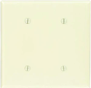 Leviton 2-Gang Blank Wall Plate, Strap Mount, Standard Size, Thermoset Plastic, 86034, Ivory Leviton 2-Gang Blank Wall Plate, Strap Mount, Standard Size, Thermoset Plastic, 86034, Ivory