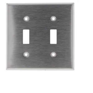 Leviton Stainless Steel 2-Gang Toggle Switch Cover Wall Plate Switchplate 84009 Leviton Stainless Steel 2-Gang Toggle Switch Cover Wall Plate Switchplate 84009