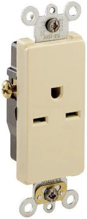 Leviton Ivory Decora COMMERCIAL Receptacle Single Outlet 250V 15A 16641-I Box Leviton Ivory Decora COMMERCIAL Receptacle Single Outlet 250V 15A 16641-I Box