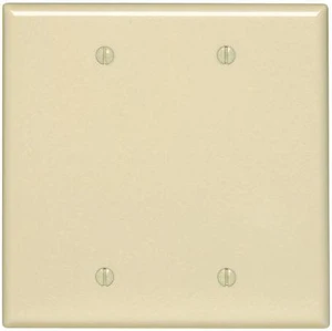 Leviton 80525-I Ivory Midway Two Gang Blank Wall Plate Leviton 80525-I Ivory Midway Two Gang Blank Wall Plate