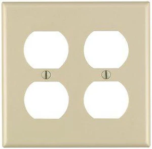 Leviton 86016 Ivory Two Gang Duplex Receptacle Wall Plate Leviton 86016 Ivory Two Gang Duplex Receptacle Wall Plate