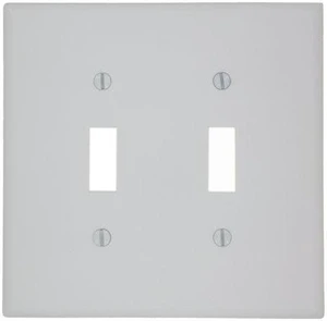 Leviton 80509-W White Midway Two Gang Toggle Light Switch Wall Plate Leviton 80509-W White Midway Two Gang Toggle Light Switch Wall Plate