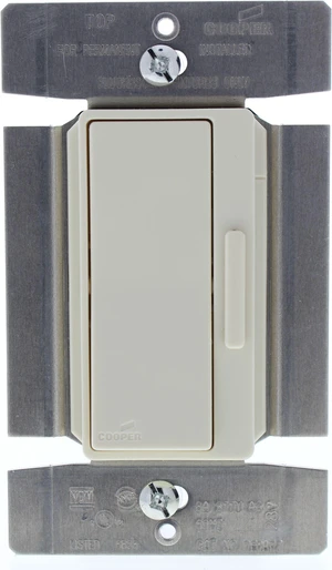 Cooper Wiring Devices Decorator Dimmer Single Pole/3-Way Almond 8A Mark10 Preset 277V DF8AP7-A Cooper Wiring Devices Decorator Dimmer Single Pole/3-Way Almond 8A Mark10 Preset 277V DF8AP7-A