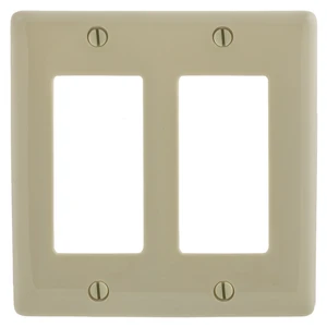 Hubbell NP262I Ivory Nylon Two Gang Decorator Wall Plate Hubbell NP262I Ivory Nylon Two Gang Decorator Wall Plate
