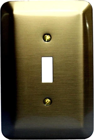 Leviton Toggle Switch Cover Wallplate, Oversize Metal Switchplate, 89301-ATB, Antique Brass Plated Finish Leviton Toggle Switch Cover Wallplate, Oversize Metal Switchplate, 89301-ATB, Antique Brass Plated Finish