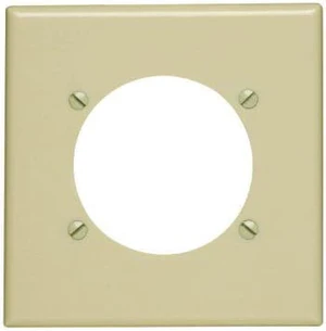 Leviton 2-Gang Power Outlet Wallplate, 2.465-Inch Diameter, Standard Size Cover, Thermoset Plastic, 80530-I, Ivory Leviton 2-Gang Power Outlet Wallplate, 2.465-Inch Diameter, Standard Size Cover, Thermoset Plastic, 80530-I, Ivory