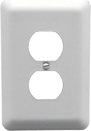 Leviton 89303-WH Metal Duplex Receptacle Wall Plate, Oversize, White Leviton 89303-WH Metal Duplex Receptacle Wall Plate, Oversize, White