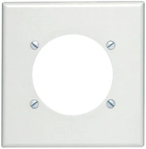 Leviton 2-Gang Power Outlet Wallplate, 2.465-Inch Diameter, Standard Size Cover, Thermoset Plastic, 80530-W, White Leviton 2-Gang Power Outlet Wallplate, 2.465-Inch Diameter, Standard Size Cover, Thermoset Plastic, 80530-W, White