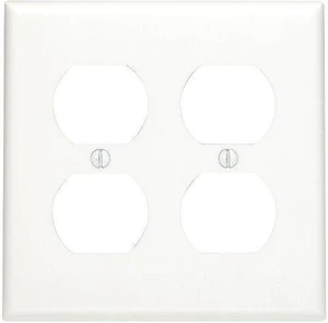 Leviton White Nylon 2-Gang Duplex Receptacle Wall Plate 80716-W Leviton White Nylon 2-Gang Duplex Receptacle Wall Plate 80716-W