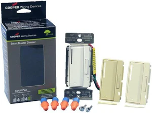 Cooper Wiring Devices AIM06-C1 Master Dimmer for Incandescent and Magnetic Low Voltage Lighting Only, 600W 120V, White/Ivory/Almond Cooper Wiring Devices AIM06-C1 Master Dimmer for Incandescent and Magnetic Low Voltage Lighting Only, 600W 120V, White/Ivory/Almond