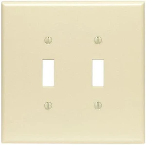 Leviton 2-Gang Toggle Light Switch Wall Plate, Oversize, Thermoset Plastic Cover, 86109, Ivory Leviton 2-Gang Toggle Light Switch Wall Plate, Oversize, Thermoset Plastic Cover, 86109, Ivory