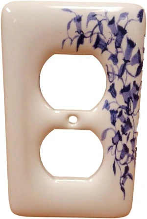 Leviton 89503-BL 1-Gang Porcelain Duplex Receptacle Wallplate Outlet Cover, Blue Flower Pattern Leviton 89503-BL 1-Gang Porcelain Duplex Receptacle Wallplate Outlet Cover, Blue Flower Pattern