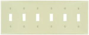Leviton 86036 Ivory Six Gang Toggle Light Switch Wall Plate Leviton 86036 Ivory Six Gang Toggle Light Switch Wall Plate