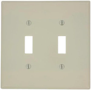 Leviton 80509-I Ivory Midway Two Gang Toggle Light Switch Wall Plate Leviton 80509-I Ivory Midway Two Gang Toggle Light Switch Wall Plate