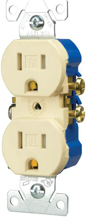 Cooper TR270A Almond Tamper Resistant Duplex Receptacle Outlet 15A 125V Cooper TR270A Almond Tamper Resistant Duplex Receptacle Outlet 15A 125V