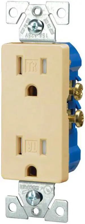 Cooper Wiring Devices TR1107V Ivory Tamper Resistant Decorator Receptacle Outlet 15A 125V