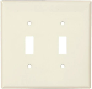 Cooper PJ2LA Light Almond Mid-Size Unbreakable Two Gang Toggle Light Switch Wall Plate Cooper PJ2LA Light Almond Mid-Size Unbreakable Two Gang Toggle Light Switch Wall Plate