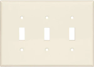 Cooper PJ3LA Light Almond Mid-Size Unbreakable Three Gang Toggle Light Switch Wall Plate Cooper PJ3LA Light Almond Mid-Size Unbreakable Three Gang Toggle Light Switch Wall Plate
