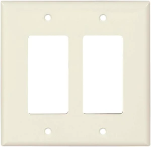 Cooper PJ262LA Light Almond Unbreakable Mid-Size Two Gang Decorator Wall Plate Cooper PJ262LA Light Almond Unbreakable Mid-Size Two Gang Decorator Wall Plate
