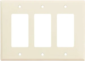 Cooper PJ263LA Light Almond Unbreakable Mid-Size Three Gang Decorator Wall Plate Cooper PJ263LA Light Almond Unbreakable Mid-Size Three Gang Decorator Wall Plate