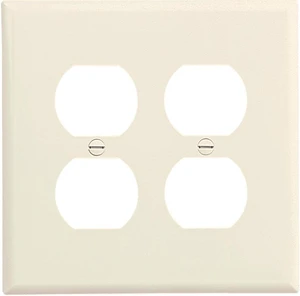 Cooper PJ82LA Light Almond Mid-Size Unbreakable Two Gang Duplex Receptacle Wall Plate Cooper PJ82LA Light Almond Mid-Size Unbreakable Two Gang Duplex Receptacle Wall Plate