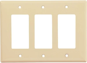 Cooper PJ263V Ivory Unbreakable Mid-Size Three Gang Decorator Wall Plate Cooper PJ263V Ivory Unbreakable Mid-Size Three Gang Decorator Wall Plate