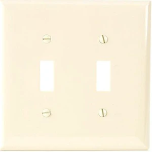 Cooper Wiring Devices PJ2V 2-Gang Toggle Light Switch Wall Plate, Unbreakable Polycarbonate, Mid-Size, Ivory Cooper Wiring Devices PJ2V 2-Gang Toggle Light Switch Wall Plate, Unbreakable Polycarbonate, Mid-Size, Ivory
