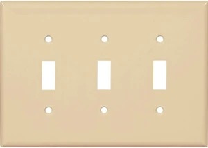 Cooper PJ3V Ivory Mid-Size Unbreakable Three Gang Toggle Light Switch Wall Plate Cooper PJ3V Ivory Mid-Size Unbreakable Three Gang Toggle Light Switch Wall Plate