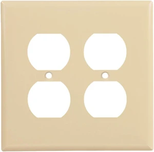 Cooper PJ82V Ivory Almond Mid-Size Unbreakable Two Gang Duplex Receptacle Wall Plate Cooper PJ82V Ivory Almond Mid-Size Unbreakable Two Gang Duplex Receptacle Wall Plate