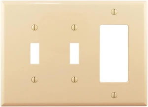Cooper Wiring Devices PJ226V 3-Gang Combination Toggle Switch Decorator GFCI Rocker Wall Plate, Mid-Size, Unbreakable Nylon Cover, Ivory Cooper Wiring Devices PJ226V 3-Gang Combination Toggle Switch Decorator GFCI Rocker Wall Plate, Mid-Size, Unbreakable Nylon Cover, Ivory
