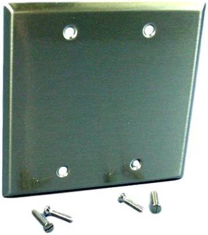Cooper/Arrow Hart ANTIMICROBIAL 2-Gang Stainless Steel Blank Cover Wallplate Box Mount Cooper/Arrow Hart ANTIMICROBIAL 2-Gang Stainless Steel Blank Cover Wallplate Box Mount