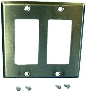 Cooper/Arrow Hart ANTIMICROBIAL 2-Gang Stainless Steel Decorator Wallplate Cover GFCI GFI Cooper/Arrow Hart ANTIMICROBIAL 2-Gang Stainless Steel Decorator Wallplate Cover GFCI GFI