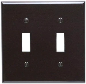 Leviton 85009 Brown Two Gang Toggle Light Switch Wall Plate Leviton 85009 Brown Two Gang Toggle Light Switch Wall Plate
