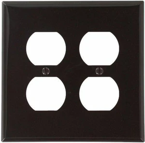 Leviton 80716 Brown Nylon Two Gang Duplex Receptacle Wall Plate Leviton 80716 Brown Nylon Two Gang Duplex Receptacle Wall Plate