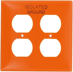 Leviton 80716-IG Orange Nylon Two Gang 'Isolated Ground' Duplex Receptacle Wall Plate Leviton 80716-IG Orange Nylon Two Gang 'Isolated Ground' Duplex Receptacle Wall Plate