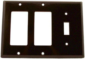 Leviton 80431 Brown Three Gang Combination One Toggle Switch Two Decora Wall Plate Leviton 80431 Brown Three Gang Combination One Toggle Switch Two Decora Wall Plate